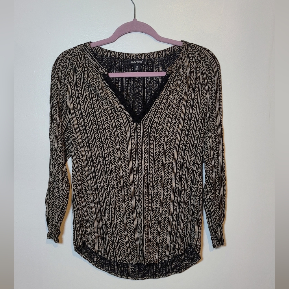 Lucky Brand Women’s Art Deco Style Top Size XS